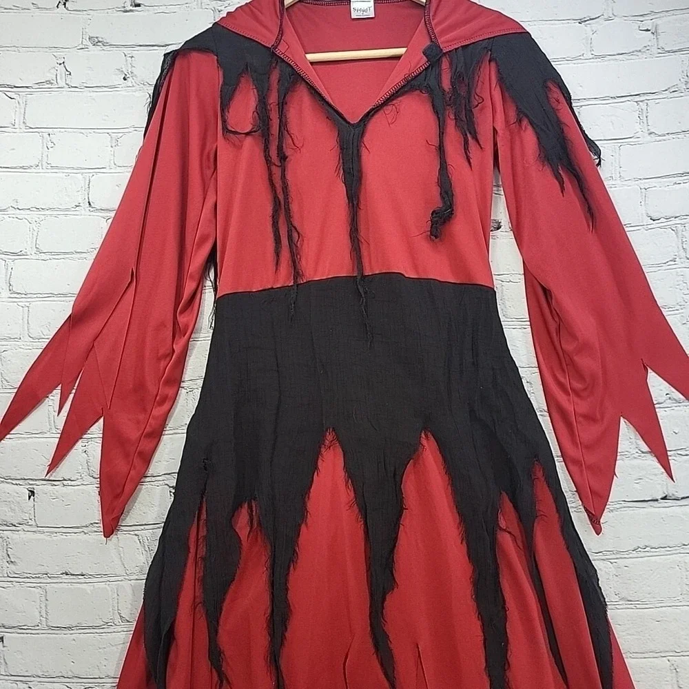 Spirit Halloween Kids Sz M Devilish Demon Costume Hooded no Mask
